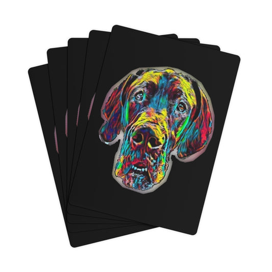 Colorful Great Dane Poker Cards