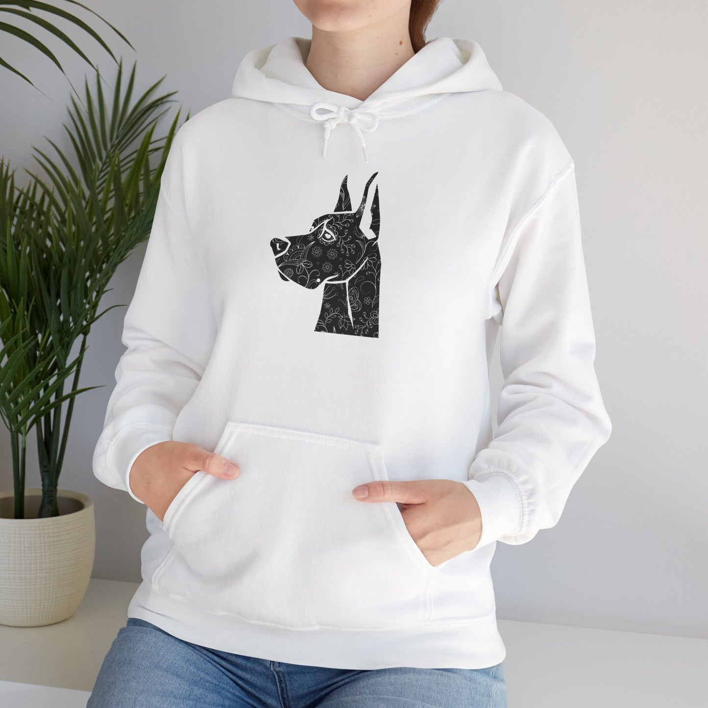 Flower Power Great Dane  - Unisex Heavy Blend™ Hooded Sweatshirt