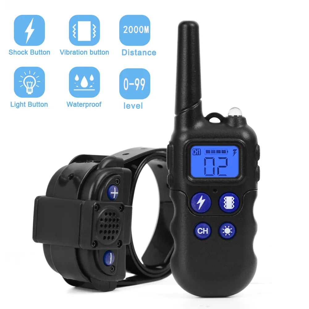 Rechargeable Waterproof Dog Training Collar With Walkie-Talkie