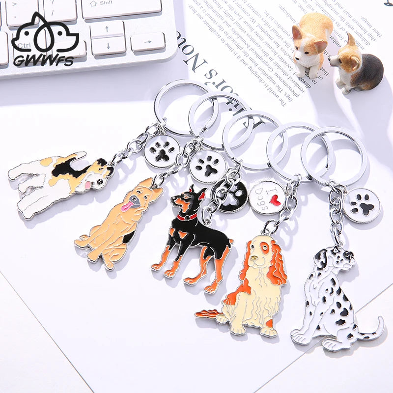 Great Dane Bulldog Pendant Key Chains For Women Men Girls Metal Pet Dog Car Keychain Key Ring Bag Charm car Keyring gifts