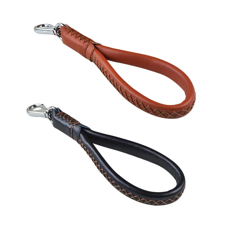 1PC New Leather Dog Collars And Leashes High Quality Short Pet Leash Belt Traction Rope For Dogs Breed Accessories P20