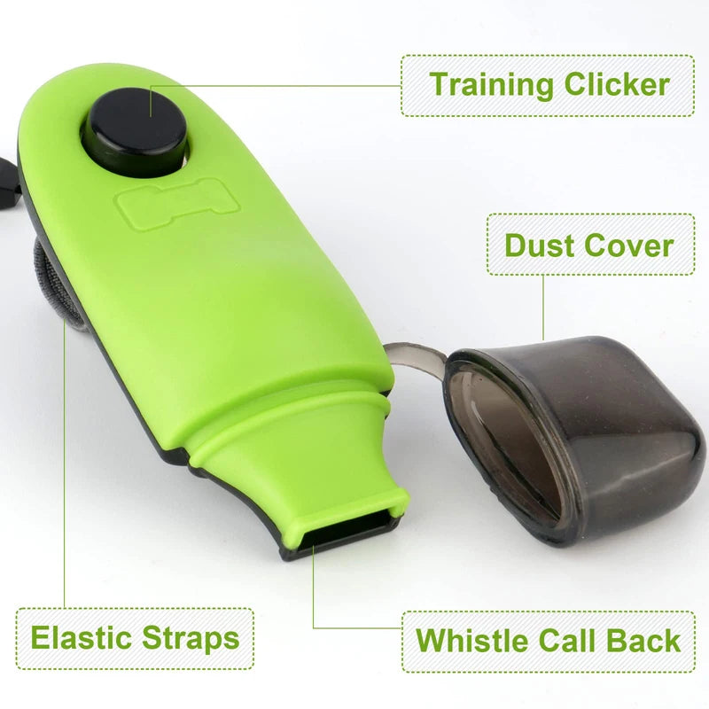 Dog Training Clicker Whistle 2 in 1 Dust Cover Training Pet Dog Recall for Bark Control Behavior Correction Outdoor Pet Items