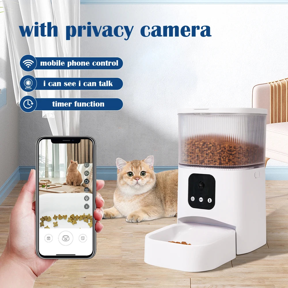 Smart Automatic Pet Feeder With Camera  - Supports Voice And Video WIFI