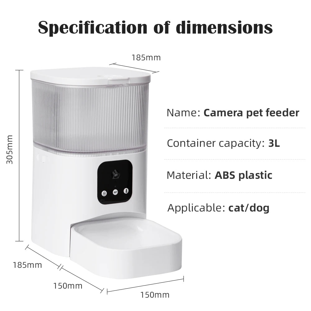 Smart Automatic Pet Feeder With Camera  - Supports Voice And Video WIFI