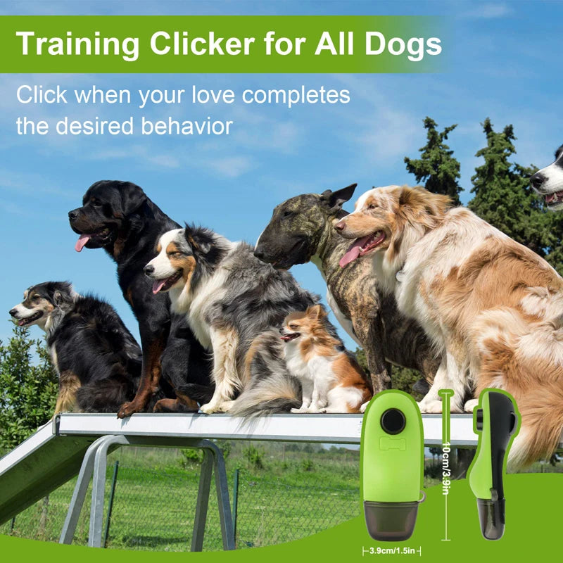 Dog Training Clicker Whistle 2 in 1 Dust Cover Training Pet Dog Recall for Bark Control Behavior Correction Outdoor Pet Items