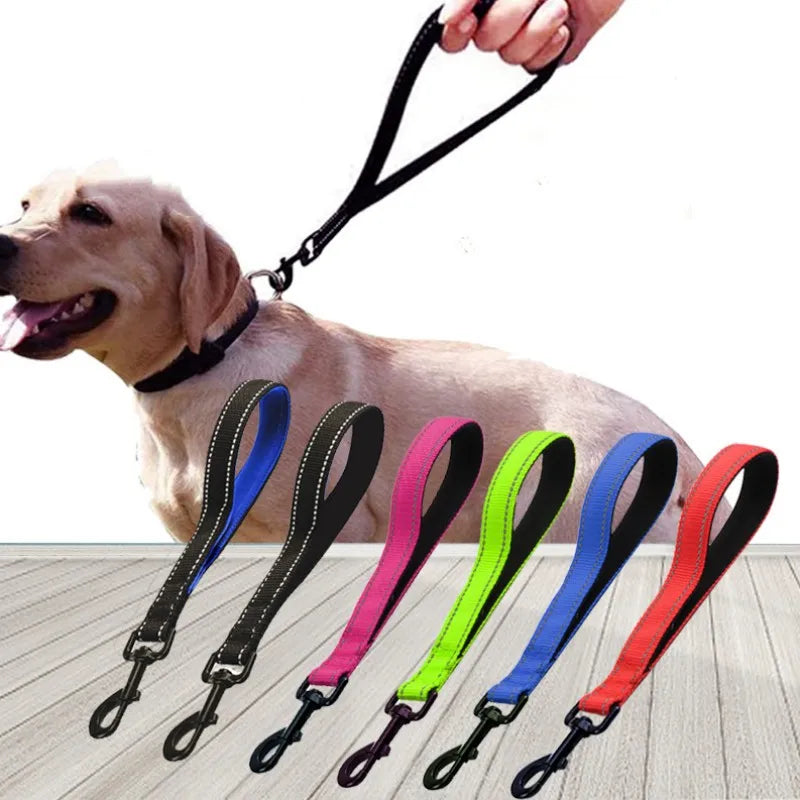 Dog Leash Short Dogs Leash 30cm Nylon Leashes for Large Dog Walking Reflective Waterproof Leash Dogs Traction Rope Pet Chain