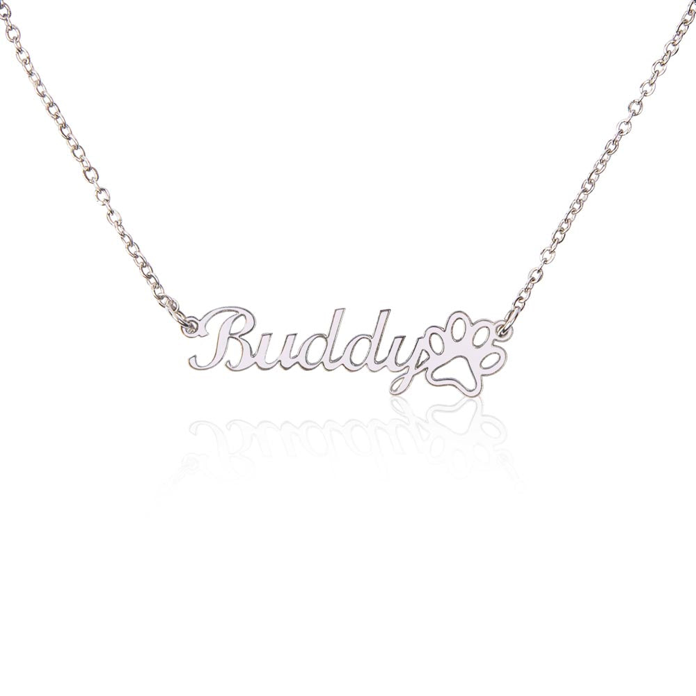 Paw Print Pet Name Necklace