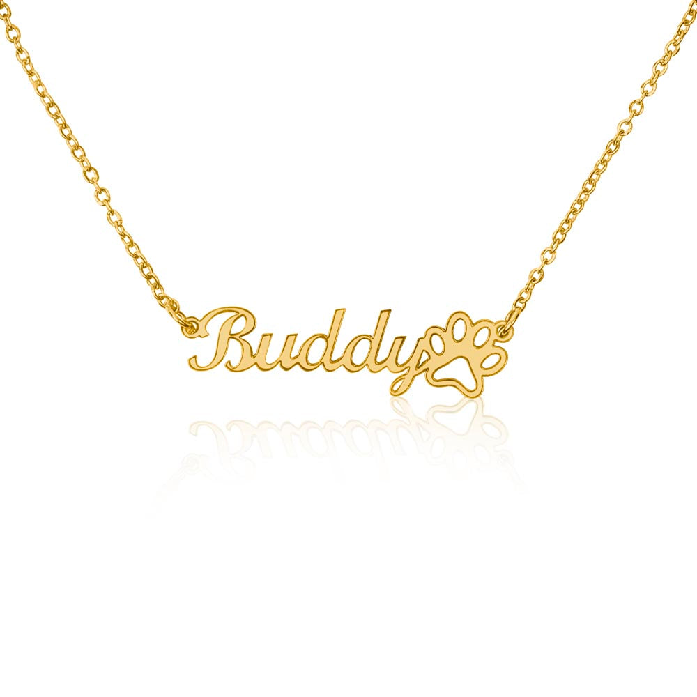 Paw Print Pet Name Necklace